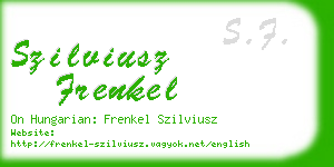 szilviusz frenkel business card